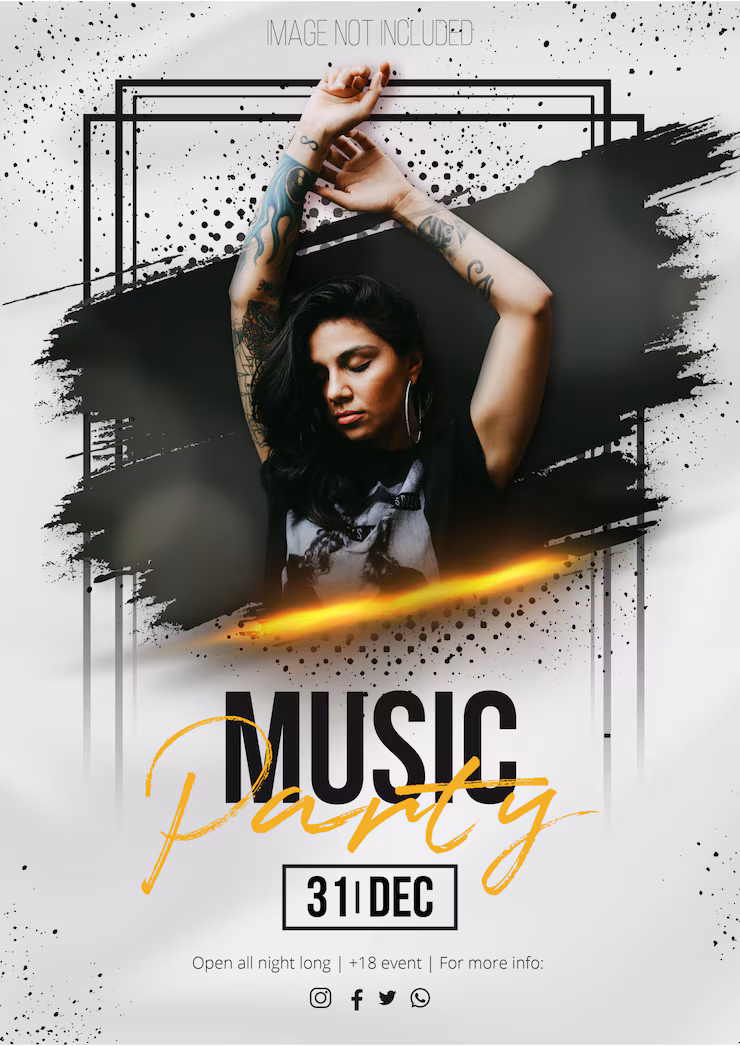 Cartel impreso para un evento musical