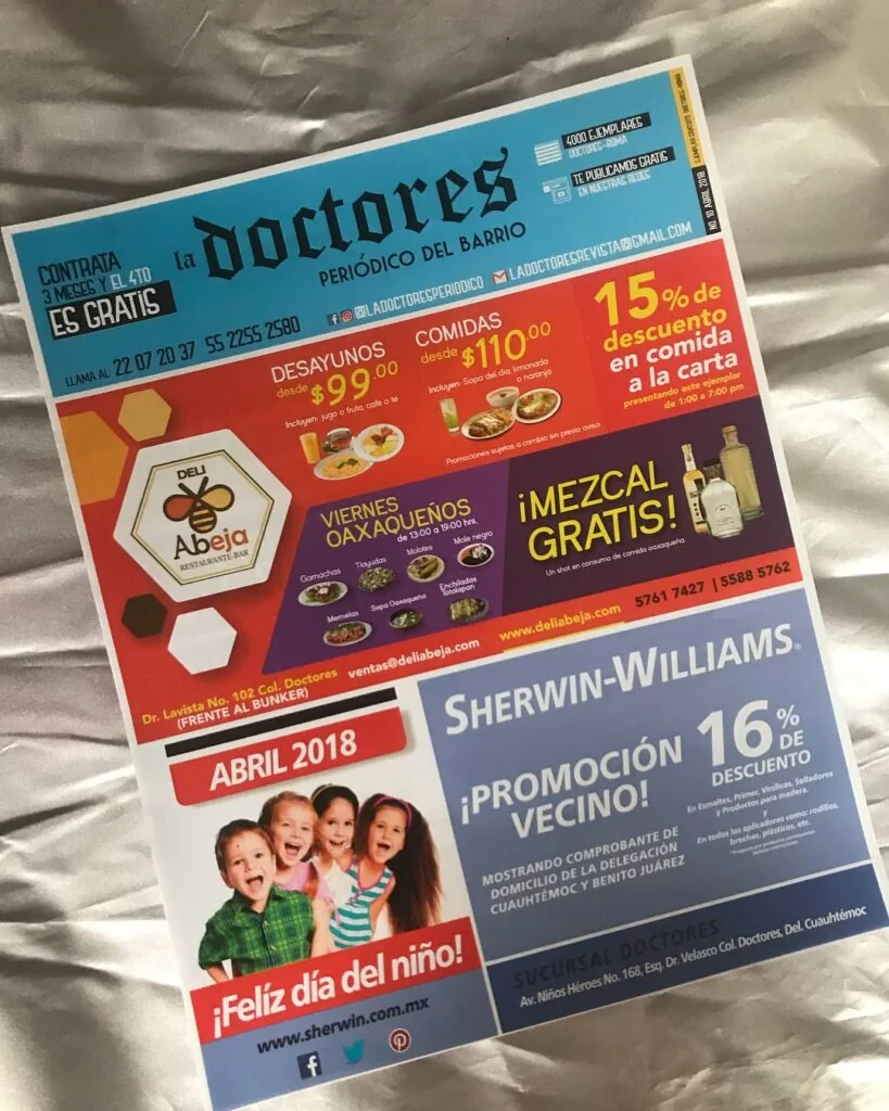 Ejemplar impreso del periódico La Doctores